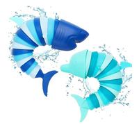 2Pcs Shark Fidget Toy, Shark Toys, Fidget Toys For Kids, Shark Toy, Sensory Shark 3D, for Relief Stress Party Supplies(Blue, White Blue)