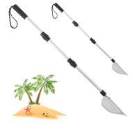 2Pcs Shark Tooth Sifter and Beach Sand Sifter with Extendable Handle Stainless Steel Detachable Portable Adjustable for Shell Catching, Gold Panning, Metal Detecting, Rock Hounding, and Cat Litter