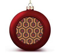 2PCS Shatterproof Christmas Ball Ornaments 3 Inch PC Plastic Xmas Tree Hanging Decor, Shining Overlook Ornaments with Festive Designs for Tree & Home Decor, Red-Style