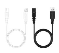 2Pcs Shaver Charger, Beard Trimmer Charger with Two Colorways Black and White, Lightweight & Durable Electric Razor Charger, Razor Wire Suitable for Shavers Cleansers and Other Instruments