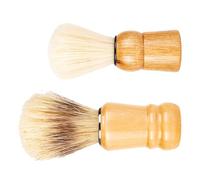 2pcs Shaving Brush Beard Care and Styling Wood Handle for Men | Nylon Bristles, Travel Use and Salon Use, Father's Day Gift, Compact Grooming Tool for Men