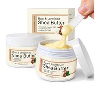 2PCS Shea Butter Raw Organic, Body Butter for Women & Men | Intensive Butter Cream with Vitamin A, E & F, Skin Moisture for Dry Skin, Face & Hair Care, Fast Absorbing & Non-Greasy