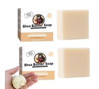 2PCS Shea Butter Soap Bar- Men's Bar Soap,Body Soap Bar Shea Butter,Hydrating Exfoliating Soap,Blackhead Remover Soaps,Pore Cleanser Soaps,Gently Moisturizes,Body Scrub,Healthy Skin