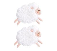 2Pcs Sheep Plush Iron On Patches, Cute Bear Patches Cartoon Clothes Appliques Creative Animal Badges, Soft Sewing Arts Crafts Appliques DIY Sewing Patches（Right）