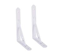 2Pcs Shelf Brackets Floating Shelving Support Tripod Triangle 90 Degree Angle Wall Mounted Shelf Supporter Bracket Frame for Bookshelves Display Racks Antioxidation/White / 95×150mm