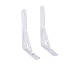 2Pcs Shelf Brackets Floating Shelving Support Tripod Triangle 90 Degree Angle Wall Mounted Shelf Supporter Bracket Frame for Bookshelves Display Racks Antioxidation/White / 180×300mm