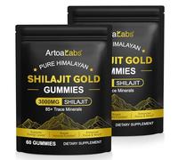 2PCS Shilajit Gummies for Men & Women Natural Himalayan Shilajit Golden Gummy, 3000mg, Rich in Ashwagandha and Gokshura with 85+ Minerals, Boost Your Vitality Health and Endurance, 60 Gummies