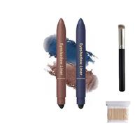 2Pcs Shinalify Eyeshadow, 2-In-1 Eyeliner & Eyeshadow, Long-Lasting Smudge-Proof Wear,Smooth & Easy Color,Eye Shadow Stick Makeup, Smokey Eyes In 3 Minutes (F-606, SIZE)