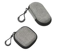 2Pcs Shockproof Earphone Cases, Multi-function Portable Headphone Case, EVA Zipper Hearing Aid Case, Easy to Carry,Great for Earbuds, Cables, Keys, Memory Cards and Small Items (Gray)
