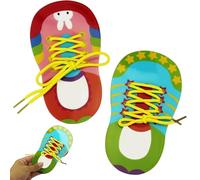 2PCS Shoe Tying Practice for Kids, Plastic Early Educational Shoe Tie Practice for Kids, Reusable How to Tie Your Shoes for Preschoolers