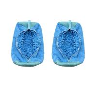 2Pcs Shoe Washing Machine Bag, Chenille Laundry Shoe Cleaning Bag with Secure Zipper for Sneakers Canvas Tennis Running Shoes (Blue)