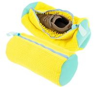 2Pcs Shoe Washing Machine Bag Reusable Shoe Cleaning Bag with Zipper Hook Portable Lightweight Shoe Laundry Bag 39x19cm Shoe Washing Bag for Sneakers Canvas Tennis Running Shoes (Yellow)
