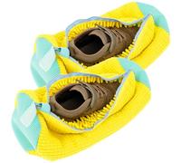 2Pcs Shoe Washing Machine Bag, Shoe Cleaning Bag with Zipper and Hook, Reusable Shoe Laundry Bag,Portable Lightweight Shoe Washing Bag for Sneakers Running Shoes,39x19cm(Yellow)