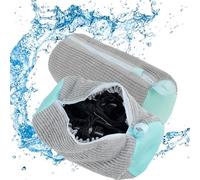 2PCS Shoe Washing Machine Bag, Shoe Cleaning Bag with Zipper Hook Shoe Laundry Bag Reusable Lightweight Portable, Shoe Washing Bag Shoe Cleaner Kit for Sneakers Canvas Tennis Running Shoes (Grey)
