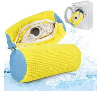 2Pcs Shoe Washing Machine Bag, Trainer Shoe Bag Laundry with Zipper, Shoe Washing Bag Reusable for All Shoe Types and Sizes, Yellow