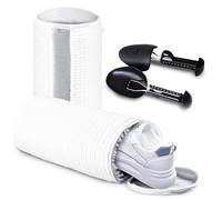 2Pcs Shoe Washing Machine Bag with 2 Adjustable Shoe Trees - Shoe Washing Bag w/Fluffy Fibers for 360° Cleaning - Trainer Washing Machine Bag, Shoe Laundry Bag w/Durable Hidden Zipper