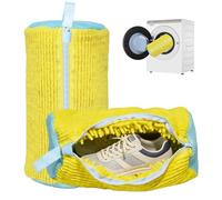 2PCS Shoe Washing Machine Bag With Self-Locking Zipper,Heavy Duty Laundry Shoe Bag for Washing Machine Washer & Dryer,Reusable Shoe Washing Bag for Sneakers Tennis Shoe,Large Shoe Cleaning Bag,Yellow