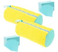 2Pcs Shoe Washing Machine Bag with Zip Anti Stringing Tabs Laundry Shoes Bag for Washing Machine Deluvo Shoe Cleaning Bag Reusable Lightweight Portable Shoe Washing Bag for Sneakers Running Shoes