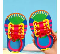 2pcs Shoelace Tying Practice Toy For Kids, Learn To Tie Shoe, Shoelace Threading Teaching Toys, Ideal For Kindergarten Learning Activities, Develop Fine Motor Skills At Home & Classroom