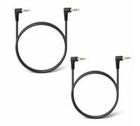 2PCS Short 3.5mm Right Angle Cable, 90 Degree Mini Jack to Mini Jack Cable 0.3m, Gold-Plated 3.5 Male to Male Lead for Headphones, Car Stereo, Speaker, Audio Cables for Quality Sound Connection