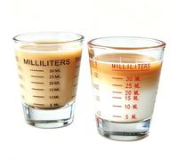 2PCS Shot Glasses Measuring Glass 30ml 1oz, Small Glass Fluid Measure with Multi Scale Markings, Espresso Shot Glass Measuring Cup for Kitchen Cooking Cocktail Mixing and Coffee Use
