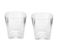 2PCS Shot Glasses Set, 180ml Stemless Wine Glasses Acrylic Shot Glasses Unbreakable Wine Glasses Square Wine Glasses with Stem(#1)