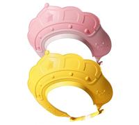 2Pcs Shower Cap for Kids 0-12 Years Adjustable Soft Crown Shape Baby Hair Washing Shield Non-Slip Anti-Reflux Bath Visor for Toddlers Baby Bath Essentials