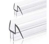 2Pcs Shower Door Seal Strip for 6mm Glass - Covers up to 6mm Gap - Ultra Clear Bath Shower Screen Seal Replacement with 100cm Adjustable Length, Transparent