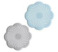 2Pcs Shower Drain Hair Catcher Flower Shape Silicone Sink Filter Hair Clean Up Waste Catcher Kitchen Bathroom Accessory Shower Drain Pad