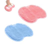 2PCS Shower Foot Scrubber Mats, Bath Wash Pad Wall Mounted Foot Cleaner Massager Mat with Non-Slip Suction Cups Exfoliate and Massage Feet Without Bending for Shower