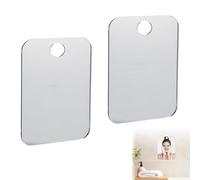 2Pcs Shower Mirrors For Shaving Anti Fog Stylish And Elegant Unbreakable Shaving Mirror Not Rust Fragmentation Fogless Shower Mirror Easy To Install Carry Durable For Daily Life Travel
