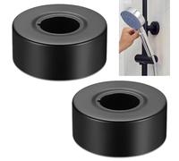 2Pcs Shower Pipe Covers Chrome, Stainless Steel Water Pipe Cover Escutcheon, Wall Hole Decarative Pipe Cap Flange for Shower Rosettes Bathroom Tap Faucet 60 x25 x25mm, Black