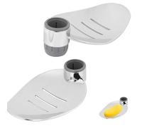 2Pcs Shower Rail Soap Holder, Stainless Steel Shower Rod Soap Dish, Shower Rail Slide Soap Plates Adjustables Clip on Bathroom Soap Holder for Bathroom