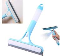 2Pcs Shower Squeegee for Glass Doors, Multi-Purpose Squeegee for Shower Glass, 3 in 1 Spray Function, Microfiber Window Scrubber, All-Purpose Window Cleaner Tool (blue)