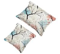2Pcs Shrapnel Pouch for Purse, Colorful Flower Fat Squirrel-1354 Waterproof Makeup Bag, Portable Pouch for Women Gifts, Multicolor 02, A：7.1x5.8in/18x14.8cm，B:4.7x4.5in/12x11.5cm