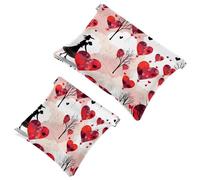 2Pcs Shrapnel Pouch for Purse, Colorful Love Tree Seedlings-727 Waterproof Makeup Bag, Portable Pouch for Women Gifts, Multicolor 06, A：7.1x5.8in/18x14.8cm，B:4.7x4.5in/12x11.5cm