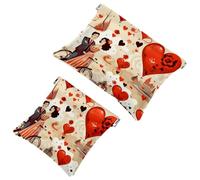 2Pcs Shrapnel Pouch for Purse, Colorful Love Tree Seedlings-727 Waterproof Makeup Bag, Portable Pouch for Women Gifts, Multicolor 03, A：7.1x5.8in/18x14.8cm，B:4.7x4.5in/12x11.5cm