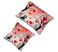 2Pcs Shrapnel Pouch for Purse, Colorful Love Tree Seedlings-727 Waterproof Makeup Bag, Portable Pouch for Women Gifts, Multicolor 10, A：7.1x5.8in/18x14.8cm，B:4.7x4.5in/12x11.5cm