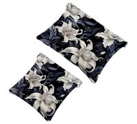 2Pcs Shrapnel Pouch for Purse, Ink Plants-397 Waterproof Makeup Bag, Portable Pouch for Women Gifts, Multicolor 01, A：7.1x5.8in/18x14.8cm，B:4.7x4.5in/12x11.5cm