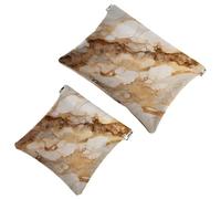 2Pcs Shrapnel Pouch for Purse, Ink Textured Marble-364 Waterproof Makeup Bag, Portable Pouch for Women Gifts, Multicolor 10, A：7.1x5.8in/18x14.8cm，B:4.7x4.5in/12x11.5cm