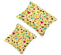 2Pcs Shrapnel Pouch for Purse, Summer Ice Cream Watermelon-1519 Waterproof Makeup Bag, Portable Pouch for Women Gifts, Multicolor 01, A：7.1x5.8in/18x14.8cm，B:4.7x4.5in/12x11.5cm