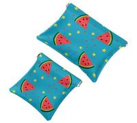 2Pcs Shrapnel Pouch for Purse, Watermelon Ice Cream-1420 Waterproof Makeup Bag, Portable Pouch for Women Gifts, Multicolor 06, A：7.1x5.8in/18x14.8cm，B:4.7x4.5in/12x11.5cm