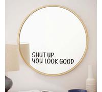 2Pcs Shut Up You Look Good Mirror Sticker - Vinyl Mirror Decals for Vanity Mirror, Waterproof Mirror Inspirational Stickers for Girls, Iotivational Dressing Mirror Stickers (Black)