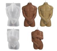 2PCS Shy Male and Female Body Sculpture Molding Figure Silicone Mould Body Shapes Candle Mould for Resin Clay Plaster Soap Candle Holiday Table Handmade Making Ornament