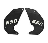 2Pcs Side Cover Panel Plate, Replacement for 2015-2021, CNC Aluminum Alloy, Glossy Black, Inflation Ready, Compatible with Cafe 650 2018-2021, Upgrade Your Bike's Appearance an (Black)