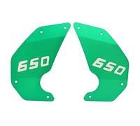 2Pcs Side Cover Panel Plate, Replacement for 2015-2021, CNC Aluminum Alloy, Glossy Black, Inflation Ready, Compatible with Cafe 650 2018-2021, Upgrade Your Bike's Appearance an (Green)