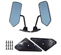 2PCS Side Rearview Wing Mirrors F1 Style Universal Racing Glass Black