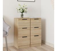 vidaXL Sideboards 2 pcs Sonoma Oak 30x30x70 cm Engineered Wood