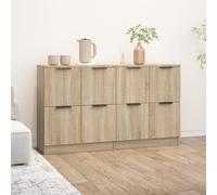 2PCS Sideboards Engineered Wood Storage Cabinet Cupboard Multi Colours vidaXL UK