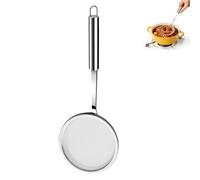 2Pcs Sieves for Cooking Stainless Steel Fine Metal Mesh with Rim Long Handle Oil Skimmer Strainer Food Colander for Sifting Straining & Draining Kitchen Tool (A)